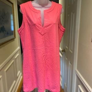 Lands End - Lady dark pink v-neck shift dress, M